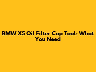 BMW X5 Oil Filter Cap Tool: What You Need