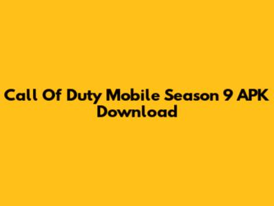 Call Of Duty Mobile Season 9 APK Download
