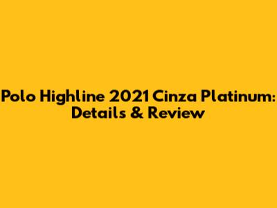Polo Highline 2021 Cinza Platinum: Details & Review